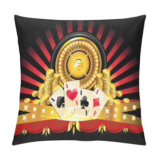 Personality  Golden Roulette Wheel Pillow Covers