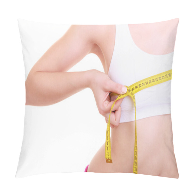 Personality  Girl Measuring Her Bust Pillow Covers