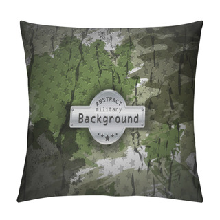 Personality  Camouflage Military Pattern With Stars Background. Vector Illustration, EPS10 Pillow Covers