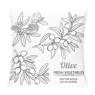 Personality  Olive Branches Vector Set Pillow Covers