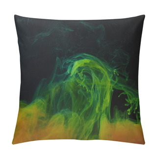 Personality  Background With Abstract Green And Orange Swirls Of Paint  Pillow Covers