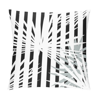 Personality  Tropical Seamless Vector Floral Pattern With Palm Leaves, Jungle Leaf. Tropic Monochrome Background, Black And White Illustration. Pillow Covers