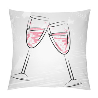 Personality  Champagne Glasses Indicates Sparkling Wine And Beverage Pillow Covers