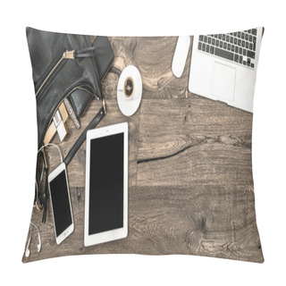 Personality  Feminine Objects And Electronic Devices. Pillow Covers