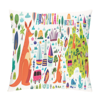 Personality  Vector Illustration With Australia Symbols Pillow Covers