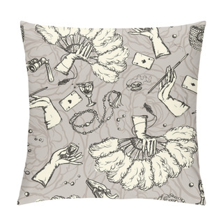 Personality  Seamless Vintage Female Accessories Pattern Pillow Covers