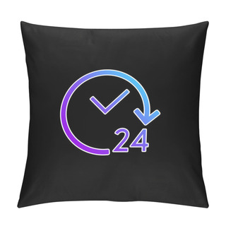 Personality  24 Hours Open Blue Gradient Vector Icon Pillow Covers