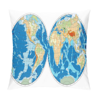 Personality  Hemisphere Of Earth Pillow Covers