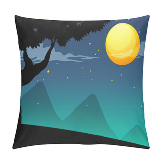Personality  Silhouette Fullmoon Pillow Covers