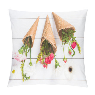 Personality  Flowers In Waffle Cones  Pillow Covers