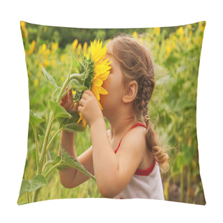 Personality  Child And Sunflower Pillow Covers