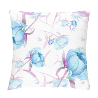 Personality  Peonies - Flowers And Leaves. Decorative Composition On A Watercolor Background. Floral Motifs. Seamless Pattern. Pillow Covers