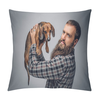 Personality  Urban Man Holding Dog Pillow Covers