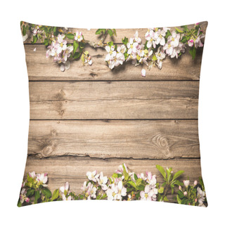 Personality  Apple Blossoms On Wooden Surface Pillow Covers