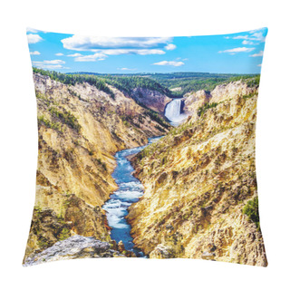 Personality  The Upper Falls Of The Yellowstone River As The River Flows Through The Yellow And Orange Sandstone Cliffs In The Grand Canyon Of The Yellowstone, In Yellowstone National Park, Wyoming, USA Pillow Covers