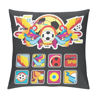 Personality  Interesting Composition With Sports Balls Pillow Covers