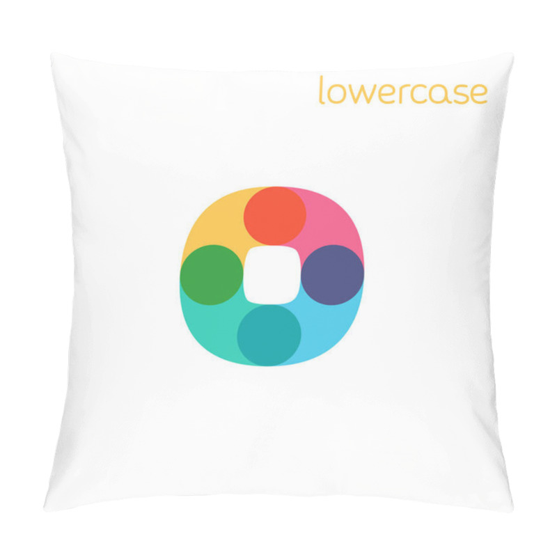 Personality  Overlapping one line lowercase letter o logotype. pillow covers