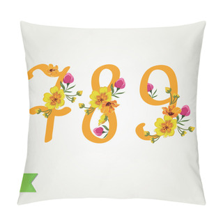 Personality  Floral Numbers Set, Vector Illustration. Pillow Covers
