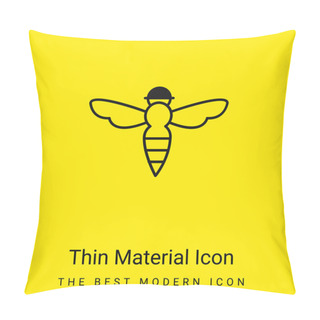 Personality  Bee With Sting Outline Minimal Bright Yellow Material Icon Pillow Covers