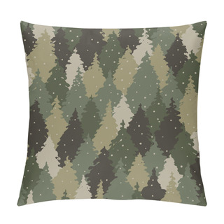 Personality  Seamless Pattern With Forest Landscape, Camouflage Colors Pillow Covers