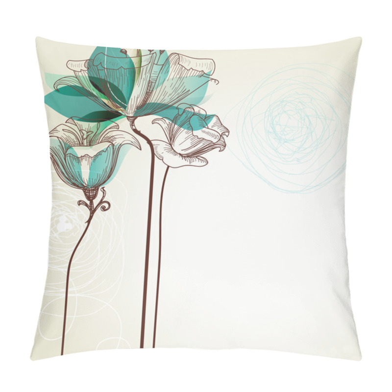 Personality  Retro Floral Background Pillow Covers