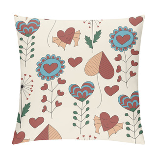 Personality  Valentines Day Set With Plants And Hearts Pillow Covers