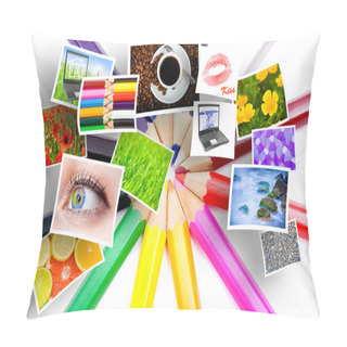 Personality  Color Pencils And Photos Pillow Covers