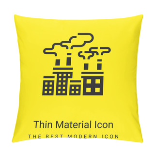 Personality  Air Pollution Minimal Bright Yellow Material Icon Pillow Covers