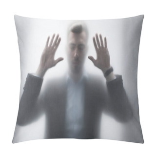 Personality  Silhouette Of Man Behind The Glass Pillow Covers