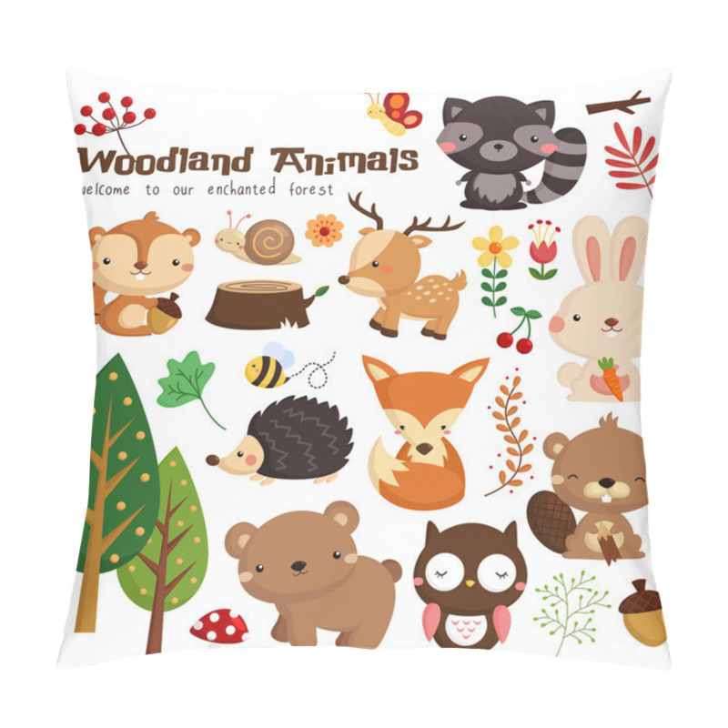 Personality  Woodland Vector Set pillow covers