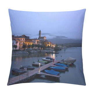 Personality  A Blue Hour At Feriolo, A Coastal Village On Lake Maggiore, Italy Pillow Covers