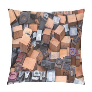 Personality  Alphabet Stamp, Block Letters Pillow Covers