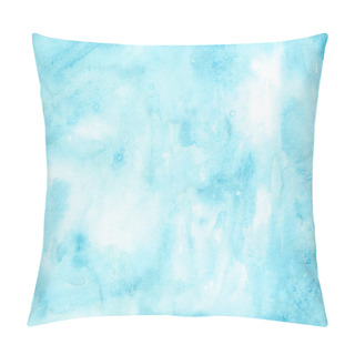 Personality  Watercolor Hand Painted Blue Texture. Pillow Covers