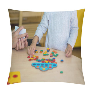 Personality  Teacher Explains Child How To Play With Circles Pillow Covers