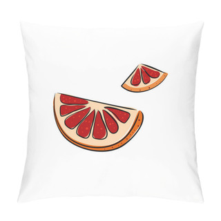Personality  Grapefruit Hand Drawn On White Isolated Backdrop. Citrus Fruit For Gift Card, Healthy Food Shop Logo, Bath Tile, Juice Pack. Phone Case Or Cloth Print Art. Drawn Style Stock Vector Illustration Pillow Covers