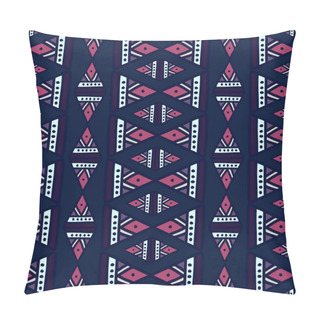 Personality  Ikat Geometric Pattern With Tribal Background Vector Texture. Seamless Striped Motif In Aztec Symbol. Hand Drawn Ethnic With Indian, Scandinavian, Gypsy, Mexican, Folk Patterns For Fashion Print And Textile Wrapping. Pillow Covers