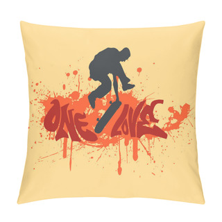 Personality  One Love Skateboarding Pillow Covers