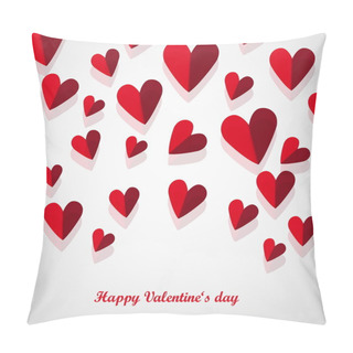 Personality  Happy Valentines Day Greeting Card With Hearts Pillow Covers