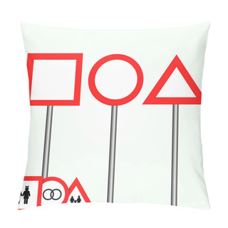 Personality  Blank Road Signs Vector Collection Pillow Covers