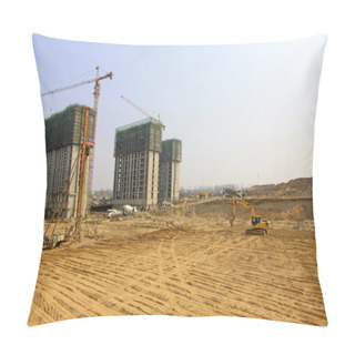 Personality  High Rise Residential Construction Site In A City Pillow Covers