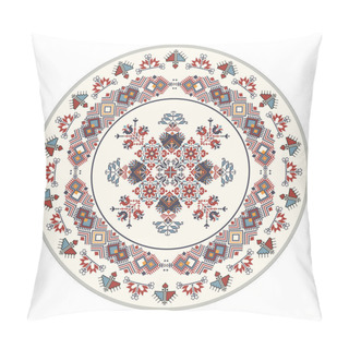 Personality  Traditional Bulgarian Embroidery Design Element Over White Background Pillow Covers