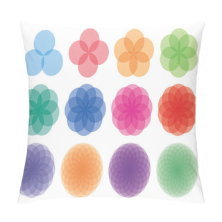 Personality  Round Ornaments Set. Abstract Creative Flowers Pillow Covers