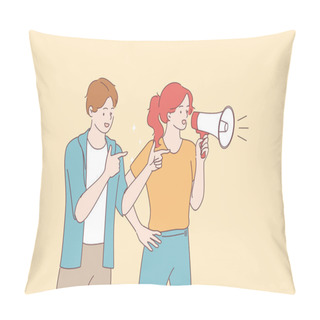 Personality  Promotion, Advertisement, Announcement Concept Pillow Covers