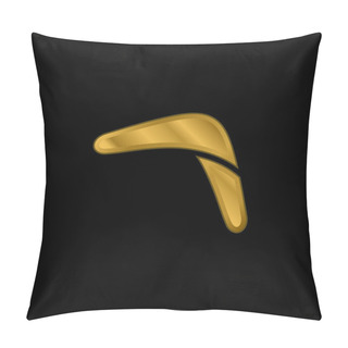 Personality  Boomerang Stick Gold Plated Metalic Icon Or Logo Vector Pillow Covers