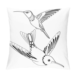 Personality  Vector Birds In Black And White Pillow Covers