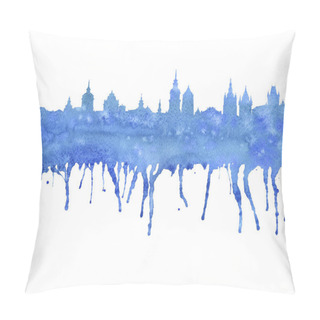 Personality  Water Color Silhouette Of European City Pillow Covers