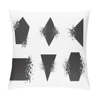 Personality  Shape Explosion Broken And Shattered Flat Style Design Vector Illustration Set Isolated On Transparent Background. Pillow Covers