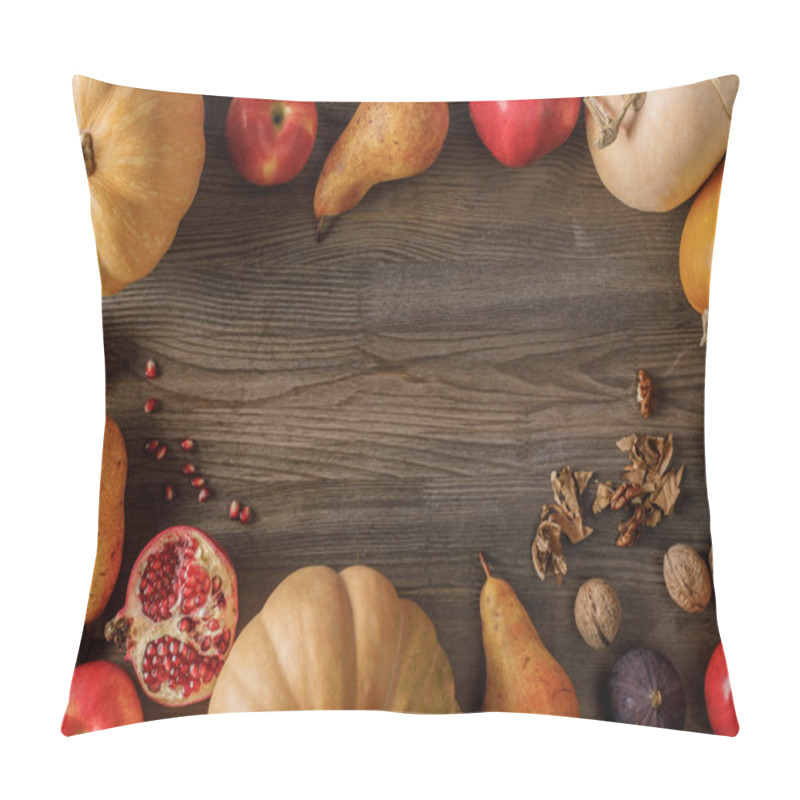Personality  frame of organic pumpkins and fruits pillow covers