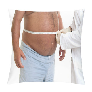 Personality  Doctor's Hand With Very Fat Male Patient Pillow Covers