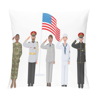 Personality  Five American Soldiers In Uniform Pillow Covers